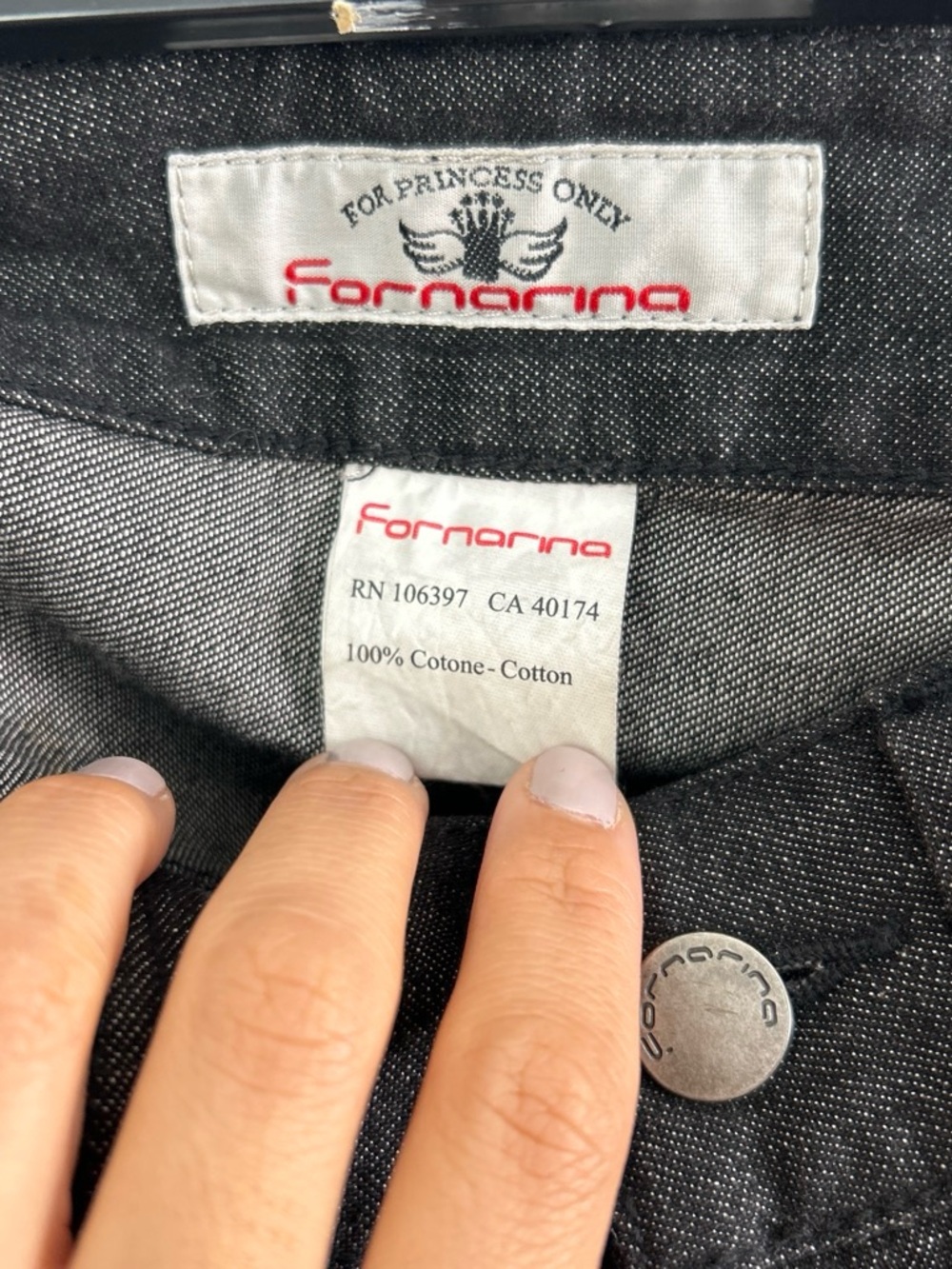 Fornarina Black Denim Jacket - For Princess Only Label